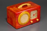 Stunning Catalin Motorola 50XC Radio Circle-Grill in Marbleized Red